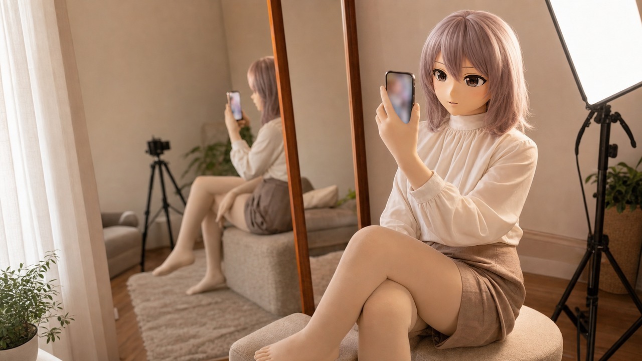 Kig 皮返图资料分层桌面，匿名照片卡、放大镜、布料色卡和空白便签构成无文字线索卡片场景