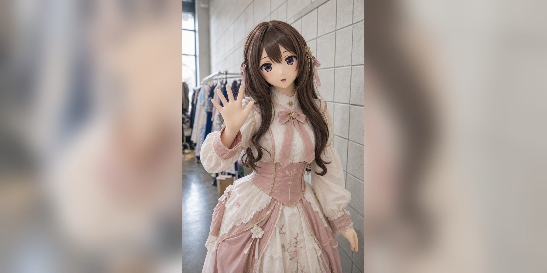 原创 Kig/animegao 场景图拼贴，呈现咖啡店、花房和活动现场氛围